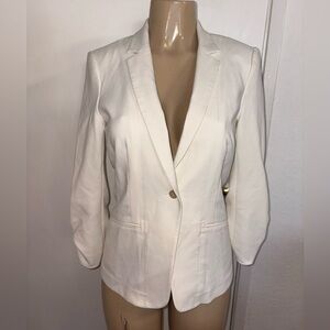 Elizabeth And James Ivory Fitted Chic Blazer Ruched Sleeves Size 4